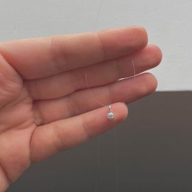 ARGINT 925 - Colier fir transparent cristal incrustat
