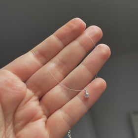 ARGINT 925 - Colier fir transparent cristal incrustat