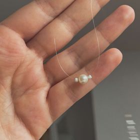 ARGINT 925 - Colier fir transparent perla si bile argint