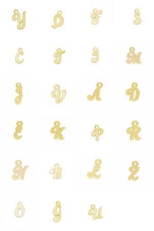 ARGINT 925 - Colier perle cu INITIALA placat aur 18K 