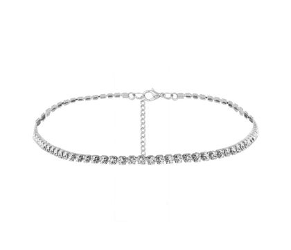 Colier suflat cu argint si pietre zirconiu - REGLABIL