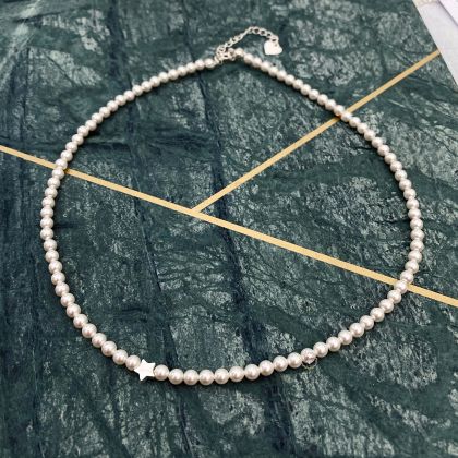 Colier Perle Swarovski + inchideri din argint