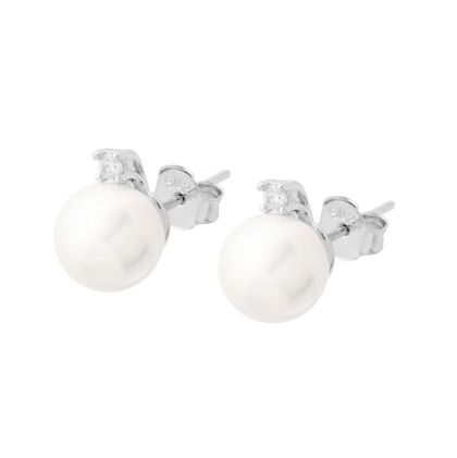 ARGINT 925 Cercei perle si cristale zirconiu
