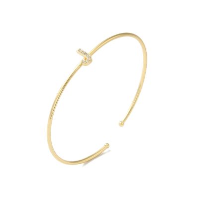 Bratara bangle cu initiala dorita