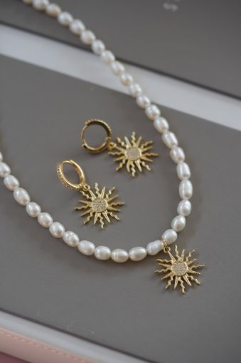 Set colier + cercei soare