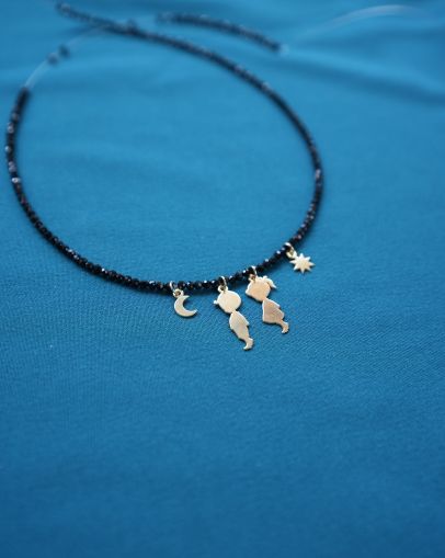 ARGINT 925 Colier spinel fata si baiat