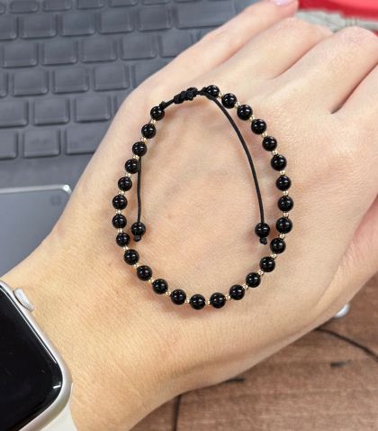 ARGINT 925 - Bratara snur onix