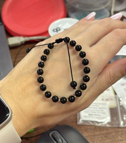 ARGINT 925 - Bratara snur onix