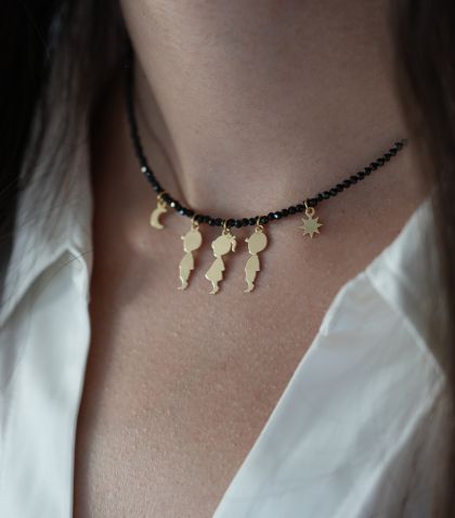 ARGINT 925 Colier spinel 3 copii