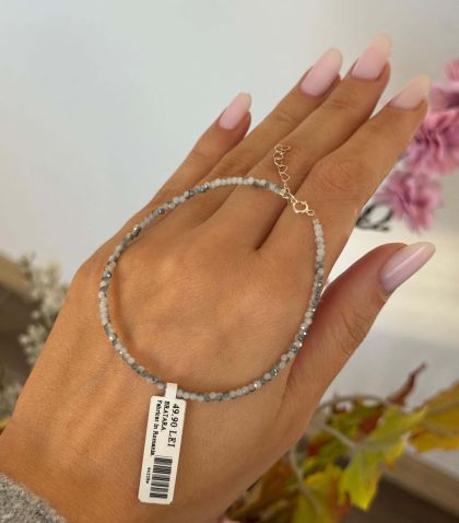 ARGINT 925 - Bratara margele sticla