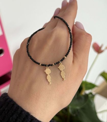 ARGINT 925 Colier spinel 2 baieti