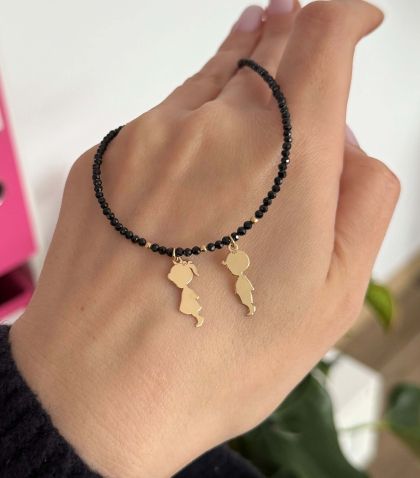 ARGINT 925 Colier spinel fata si baiat