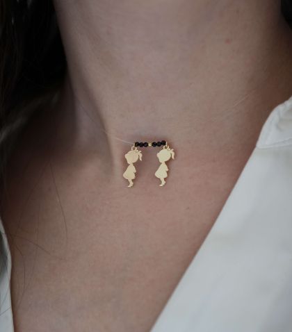 ARGINT 925 Colier 2 copii la alegere