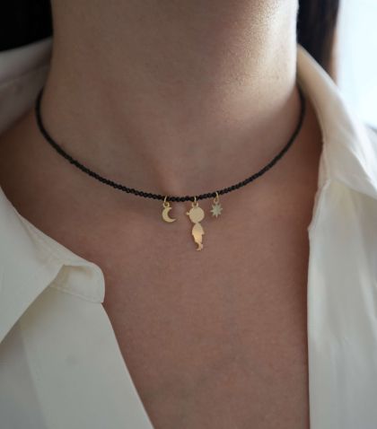 ARGINT 925 Colier spinel si baietel