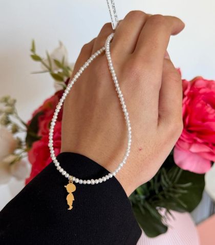 ARGINT 925 - Colier perle de cultura si baietel