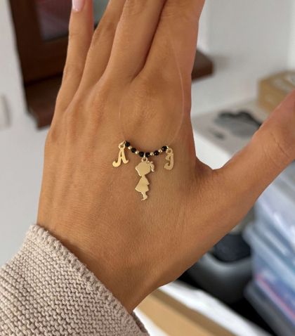 ARGINT 925 Colier fir transparent fetita/baietel si 2 initiale