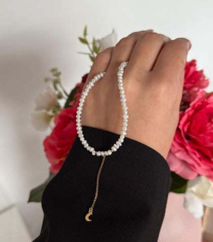 ARGINT 925 - Colier perle de cultura si luna