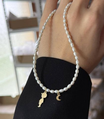 ARGINT 925 - Colier perle de cultura si baietel