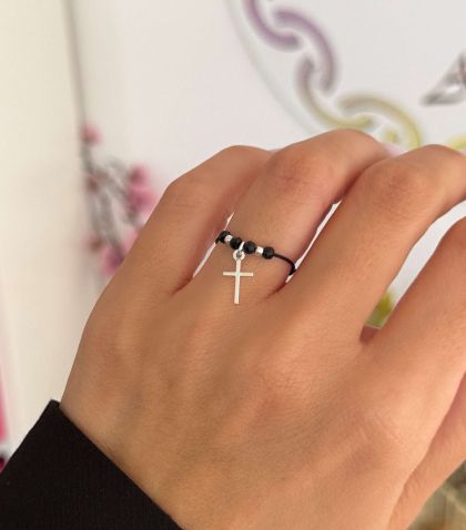 ARGINT 925 Inel snur cruce