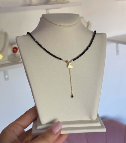 ARGINT 925 Colier spinel si perla de cultura