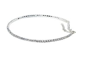 Colier suflat cu argint si pietre zirconiu - REGLABIL