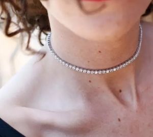 Colier cu pietre zirconiu - varianta groasa REGLABIL