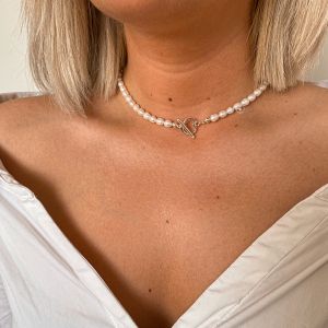 Colier perle  + inchidere din argint