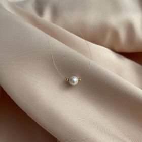 Colier Fir Transparent perla - suflat aur 18K