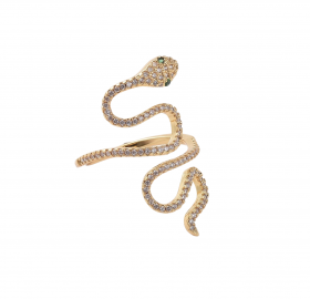 Inel suflat aur 18k snake sarpe - REGLABIL 
