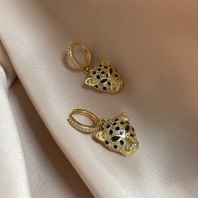 Cercei Stil leopard  suflati aur 18K