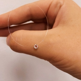 ARGINT 925 - Colier fir transparent cristal Swarovski  3.3 mm