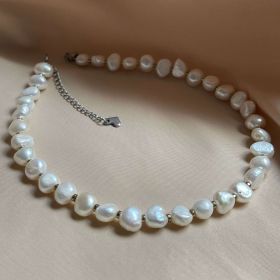 Colier perle naturale si hematit Stil - HANDMADE