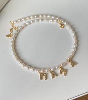 Colier perle de cultura MAMA suflat aur 18K - stil 