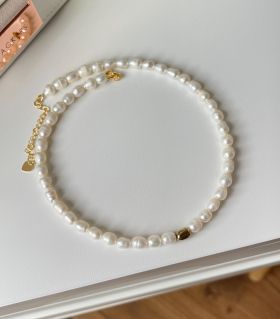 Colier perle de cultura suflat aur 18K - stil 