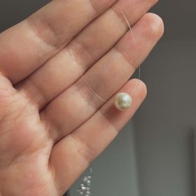 ARGINT 925 - Colier fir transparent perla Preciosa