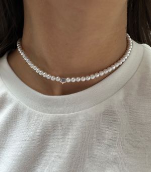 ARGINT 925 - Colier perle cu steluta Stil