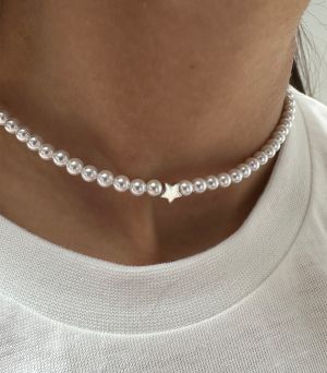 ARGINT 925 - Colier perle cu steluta Stil