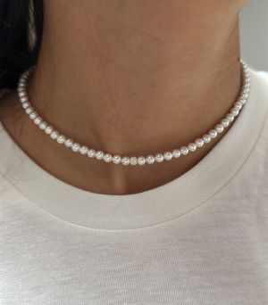 ARGINT 925 - Colier perle cu bila Stil