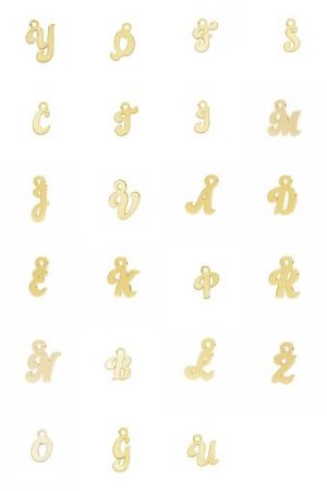 ARGINT 925 - Colier spinel cu INITIALA placat aur 18K 