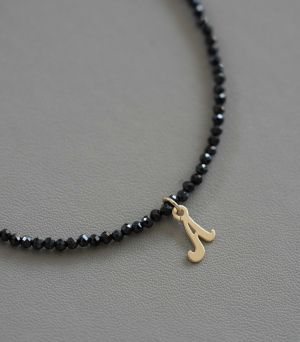 ARGINT 925 - Colier spinel cu INITIALA placat aur 18K 