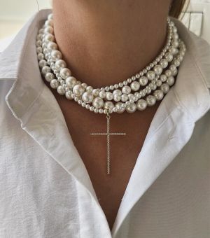 Colier perle cruce