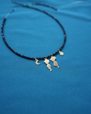 ARGINT 925 Colier spinel fata si baiat