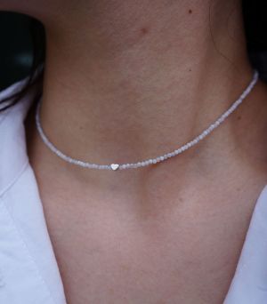 ARGINT 925 Colier cu inima si agate