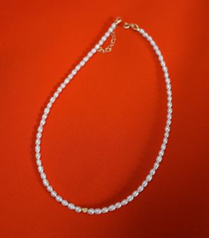 ARGINT 925 Colier perle de cultura si inima