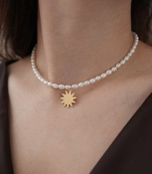ARGINT 925 Colier perle cultura soare