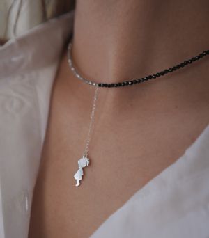 ARGINT 925 Colier spinel fetita