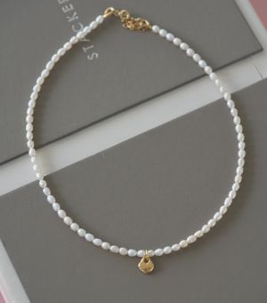 ARGINT 925 Colier perle cultura inima