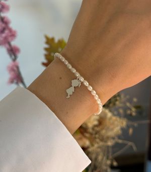 ARGINT 925 - Bratara perle de cultura fetita
