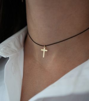 ARGINT 925 Colier snur cruce