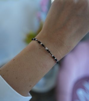 ARGINT 925 - Bratara snur spinel si inima